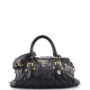 PRADA Gaufre Convertible Satchel Nappa Leather Medium
